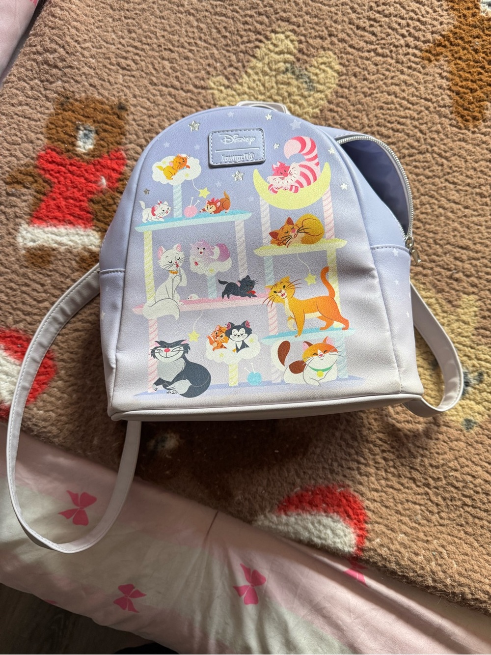 Disney Loungefly cats mini backpack- lavender, gently used